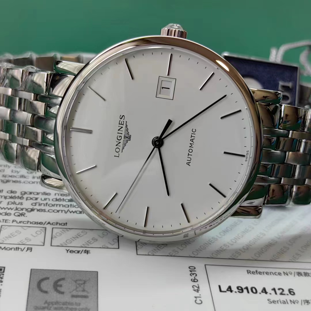 Longines Elegant Collection Automatic 39 Stainless Steel / White / Bracelet