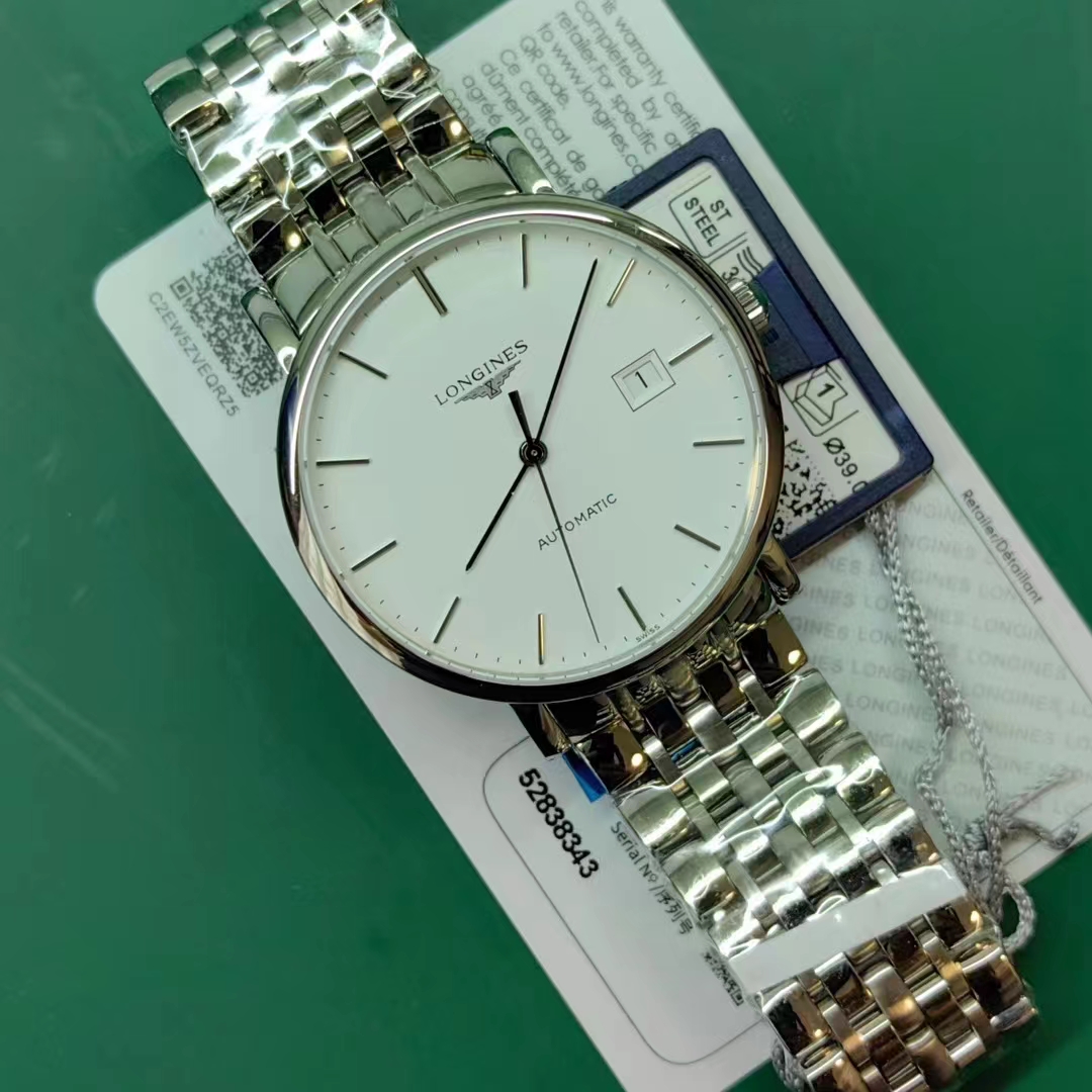 Longines Elegant Collection Automatic 39 Stainless Steel / White / Bracelet