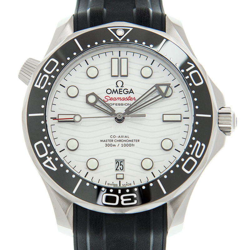 Omega Seamaster Diver 300M Master Co-Axial 42 Stainless Steel / White / Rubber