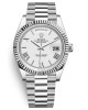 Rolex Day-Date 40 Platinum - Fluted / White - Roman